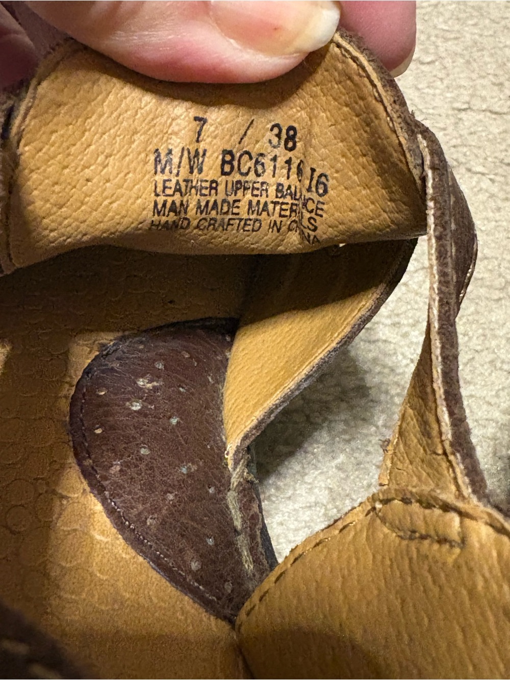 Women’s 7 eu 38 Brown Leather Slingback Clog Sandals B.o.c. Boc born concept - Picture 8 of 9